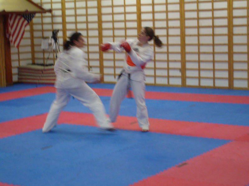 photo: Mireille and Katy sparring